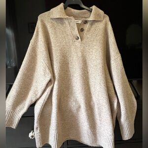 Oversized Mango Sweater with Collar